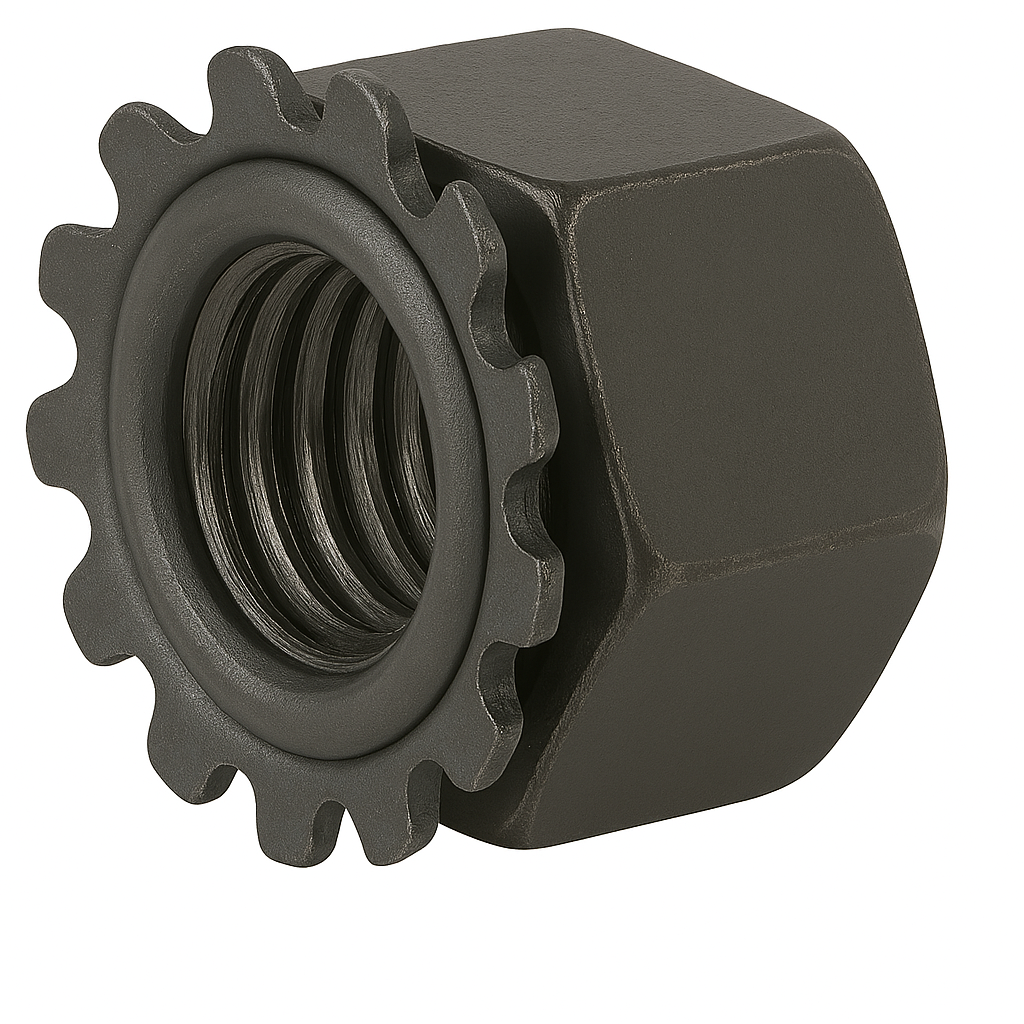 1/4-20 HEX KEPS NUT BLK PHOS LIGHT OIL ?DRY TO TOUCH? DARK BLACK